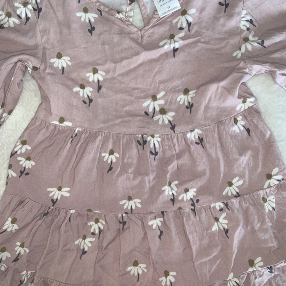 Little Co By Lauren Conrad Daisy Long Sleeved Tiered Dress Girl's Size 5T